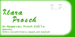 klara prosch business card